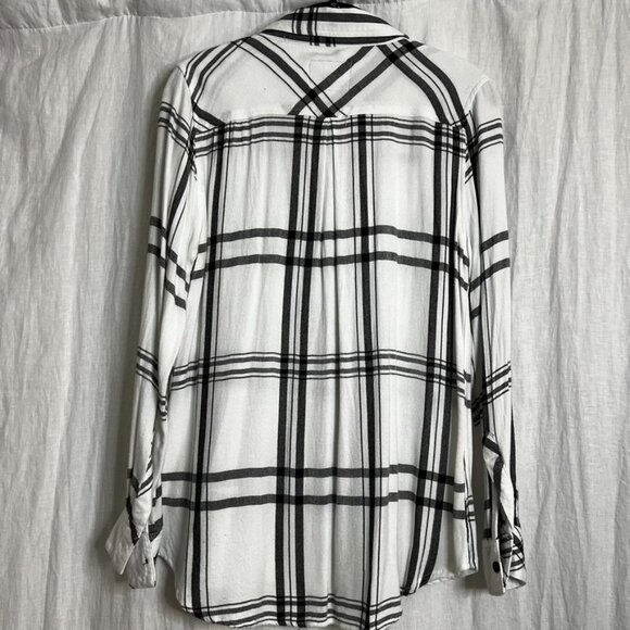 Rails Size M White and Black Flannel - Picture 3 of 3